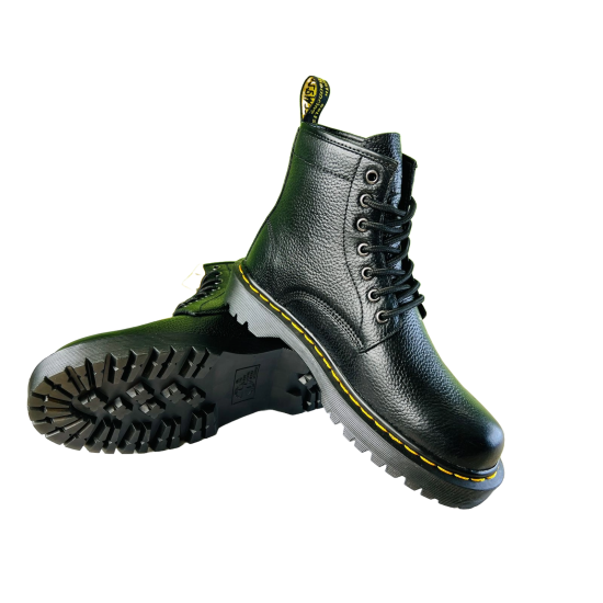 Full Boot With Original Leather Inspired By Martens Double Sole-39X43-Black
