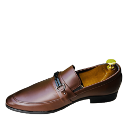 Party & Casual With Slim To Leather Brown Shoe For Men