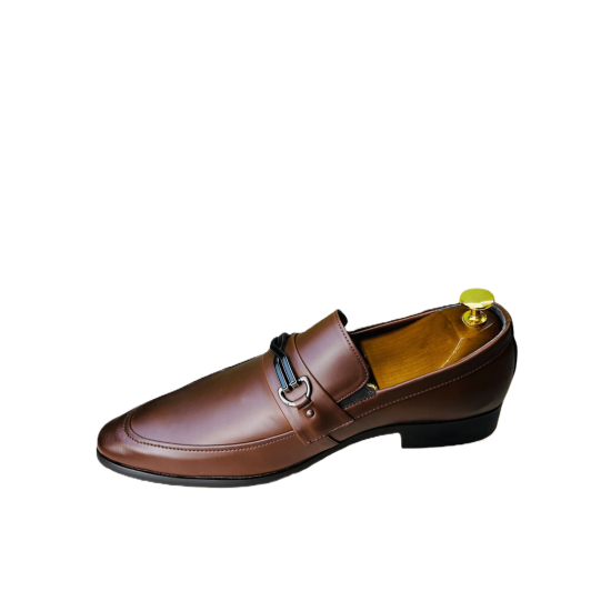 Party & Casual With Slim To Leather Brown Shoe For Men