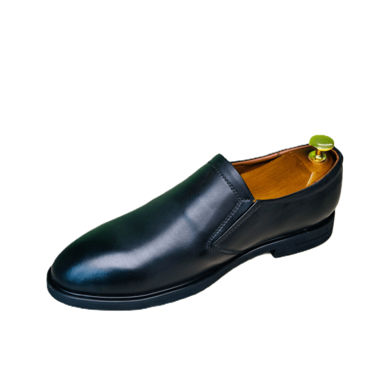 Party & Casual Oxford Without Lace Leather Shoe For Men-PM23023-Black