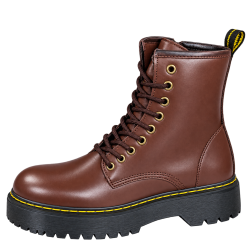 Full Boot With Micro Wax Leather Inspired By Martens Triple Sole-35X39-Brown