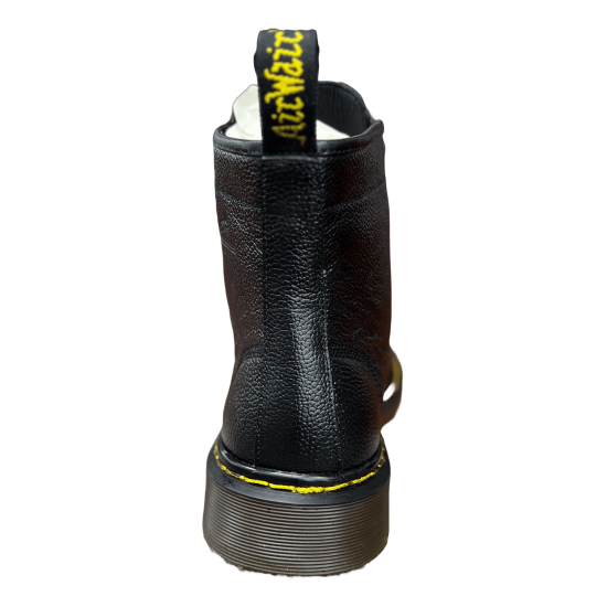 Special 44 & 45 Size Original Leather full Boot With Inspired By Martens single Sole-Black