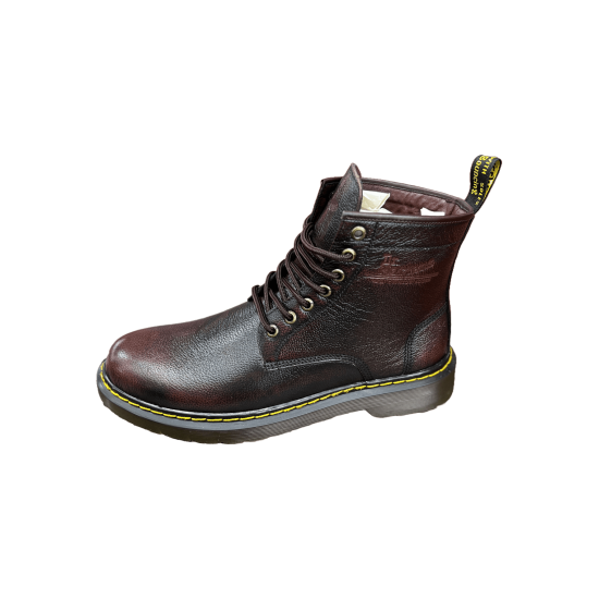 Special 44 & 45 Size Original Leather full Boot With Inspired By Martens single Sole-Brown