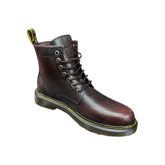 Special 44 & 45 Size Original Leather full Boot With Inspired By Martens single Sole-Brown