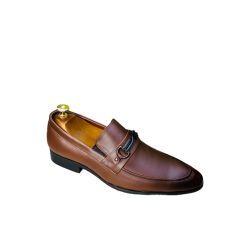 Party & Casual With Slim To Leather Brown Shoe For Men