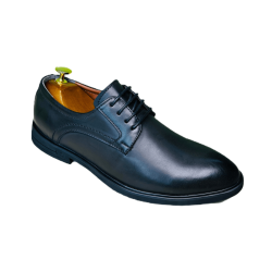 Party & Casual Oxford Plain With Lace Shoes For Men-Black