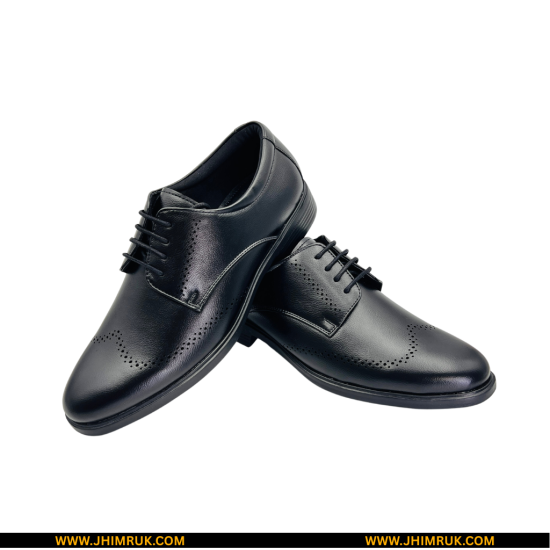 13R Original Brogue Lace Up Formal Casual Party Shoes Comes with Goat Leather Black Color - Size 40X43