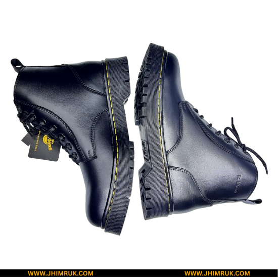 Dr.Martens Inspired Original Black Leather Ankle Lace Up Double Sole Boot - Size 40X43