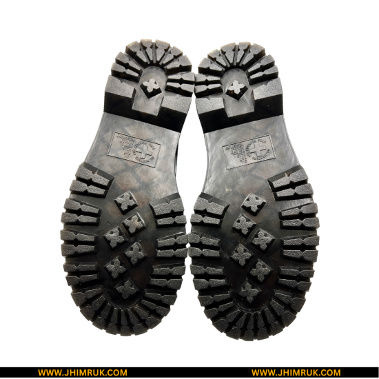 Full Boot With Micro Leather Inspired By Martens Triple Sole In Yellow Stitching -39X43