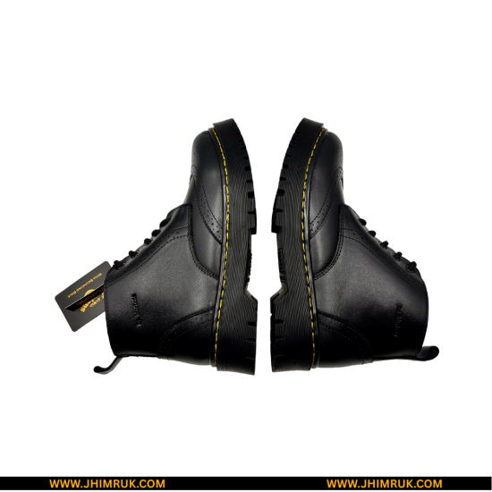Dr.Martens Inspired Original Brogue Leather Ankle Lace Up Double Sole Black Boot - Size 40X44