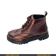 Dr.Martens Inspired Original Brogue Leather Ankle Lace Up Double Sole Cherry Brown Boot - Size 40X44