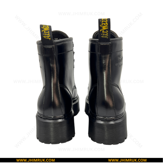 Full Boot With Micro Leather Inspired By Martens Triple Sole In Black Stitching -39X43