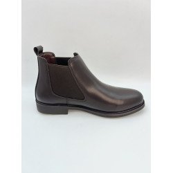 Chelsea Smooth Leather Boots For Men by PULLMAN in Coffee color