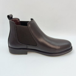 Chelsea Smooth Leather Boots For Men by PULLMAN in Coffee color
