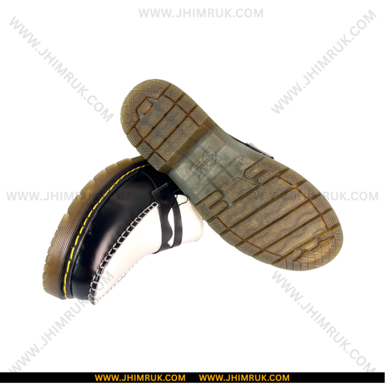 Penny Loafers By martens Adrian Single Sole in Black and White with Soft & High Quality Leather Upper, Made in Vietnam-38X43