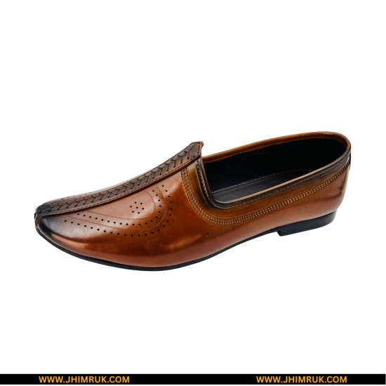 Nagra Jutti Comes With Microfiber Leather Slip-On Shoes In Tan Color - Size 40x43
