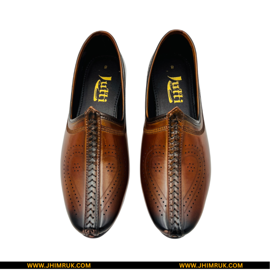 Nagra Jutti Comes With Microfiber Leather Slip-On Shoes In Tan Color - Size 40x43