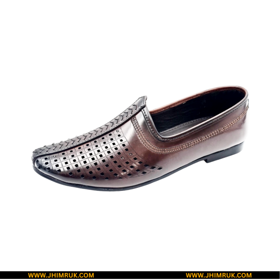 Nagra Jutti Comes with Microfiber Leather In Brown Color Slip-On Shoes - Size 40x43