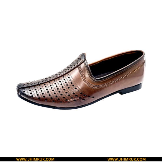 Nagra Jutti Comes With Microfiber Leather Slip-On Shoes In Tan Color - Size 40x43