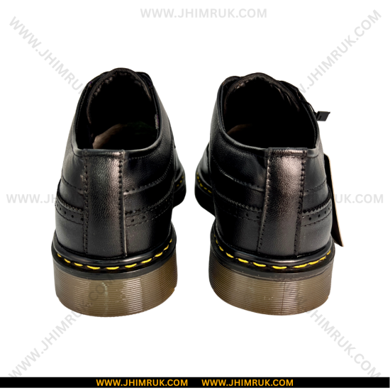 Brogue Oxford  Single Sole Black Leather Shoes Inspired By Dr. Marten - Size 40X43