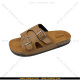 Sandals / Slides For Men With Adjustable Double Buckle In Camel Color - Size 40x43