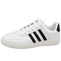 Sneakers For Men In White Color With Black Stripe in High-Quality Materials -39X43
