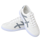 Sneakers For Men With Soft Materials In Lace-Up White With Grey Stripe