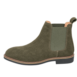 ZARA Chelsea Ankle Slip-On Boot Comes With Camel Shower Leather For Men In Olive Green - Size 40x43
