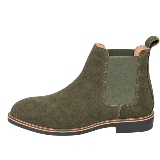 ZARA Chelsea Ankle Slip-On Boot Comes With Camel Shower Leather For Men In Olive Green - Size 40x43