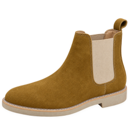 ZARA Chelsea Ankle Slip-On Boot Comes With Camel Shower Camel Suede leather For Men - Size 40x43