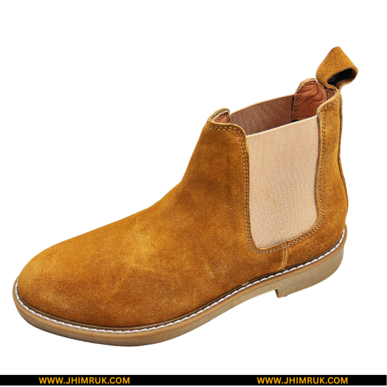 Men's Chelsea Camel Suede Ankle Slip-On Boot By ZARA