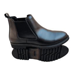 Chelsea Smooth Leather Boots For Men By Pullman-Black