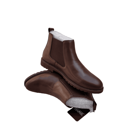 Chelsea Smooth Leather Boots For Men, Pullman-Brown