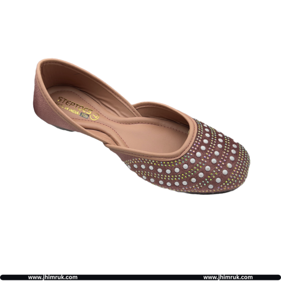 Kohlapuri Jutti For Women, Premium quality in Peach Color - Size 37X41