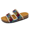 Sandals in beautiful Dhaka Pattern in Blue & Red Mix Color - Size 36x39