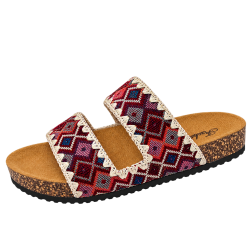 Sandals for ladies in beautiful color in Nepali Pink Dhaka pattern, Size 36X39