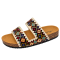Sandals for ladies in beautiful color in Nepali Yellow with Green Dhaka Pattern, Size 36x39